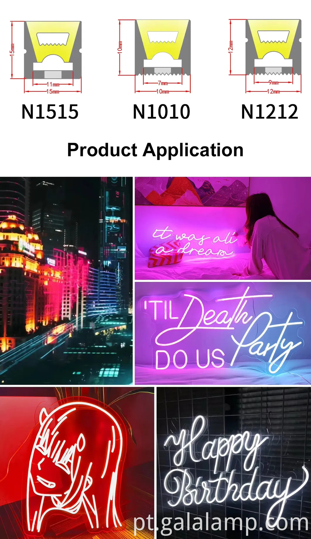 Faixa de luz neon flexível à prova d'água 5m SMD 2835 Sinais externos